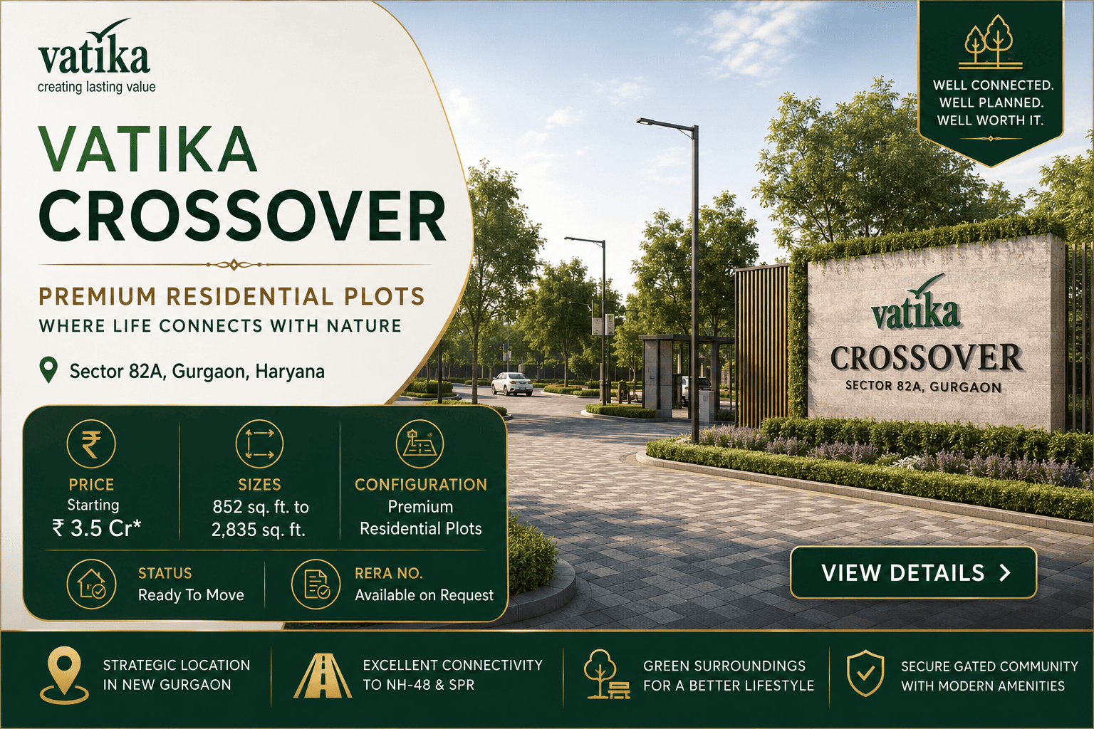 Vatika Crossover Sector 82A Gurgaon - Premium Residential Plots
