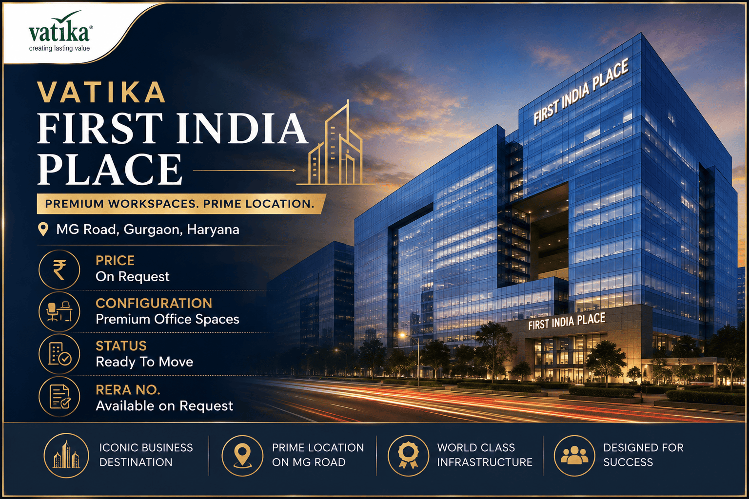 Vatika First India Place MG Road Gurgaon - Premium Office Spaces