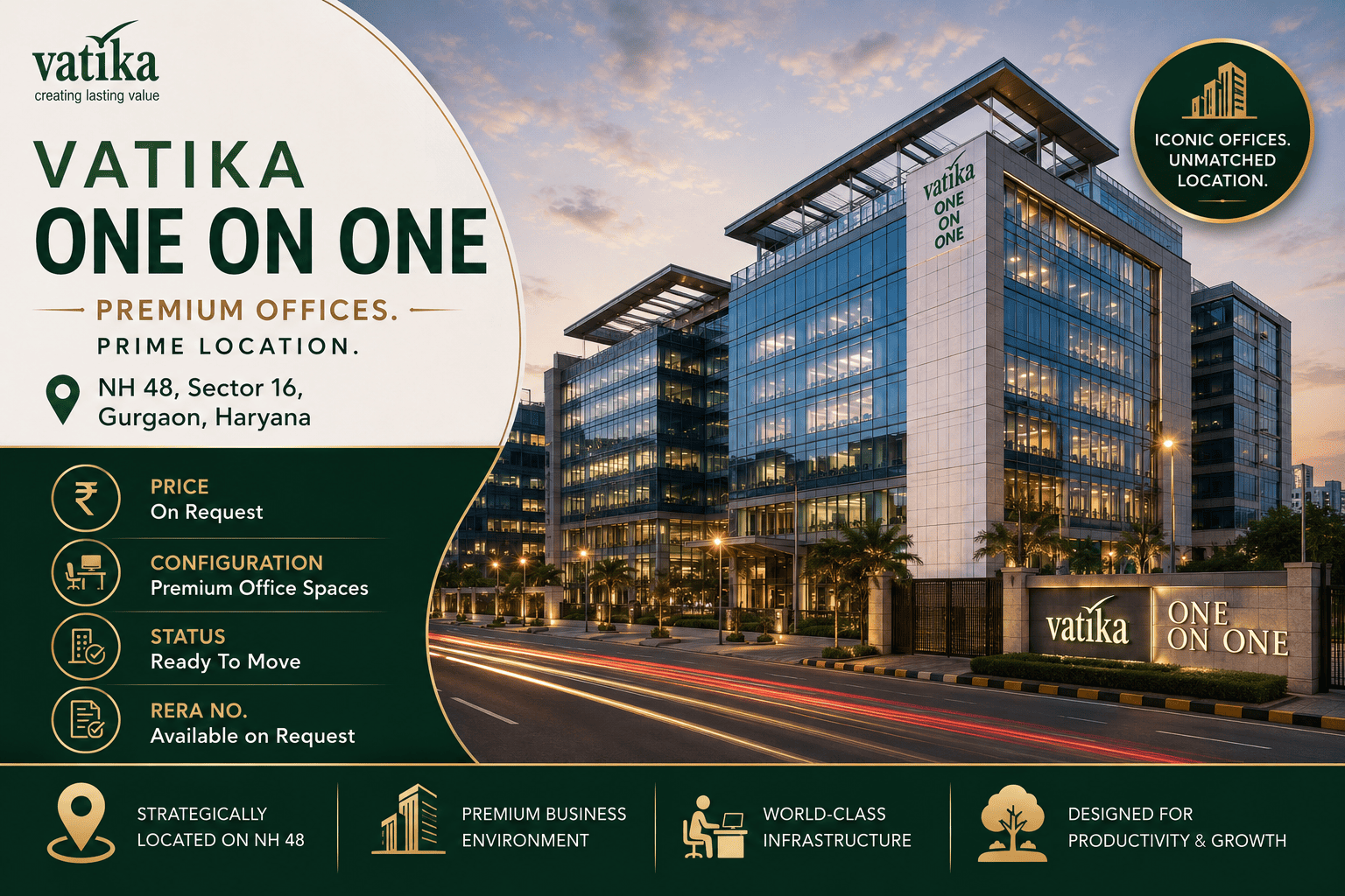 Vatika One On One Sector 16 Gurgaon - Premium Office Spaces
