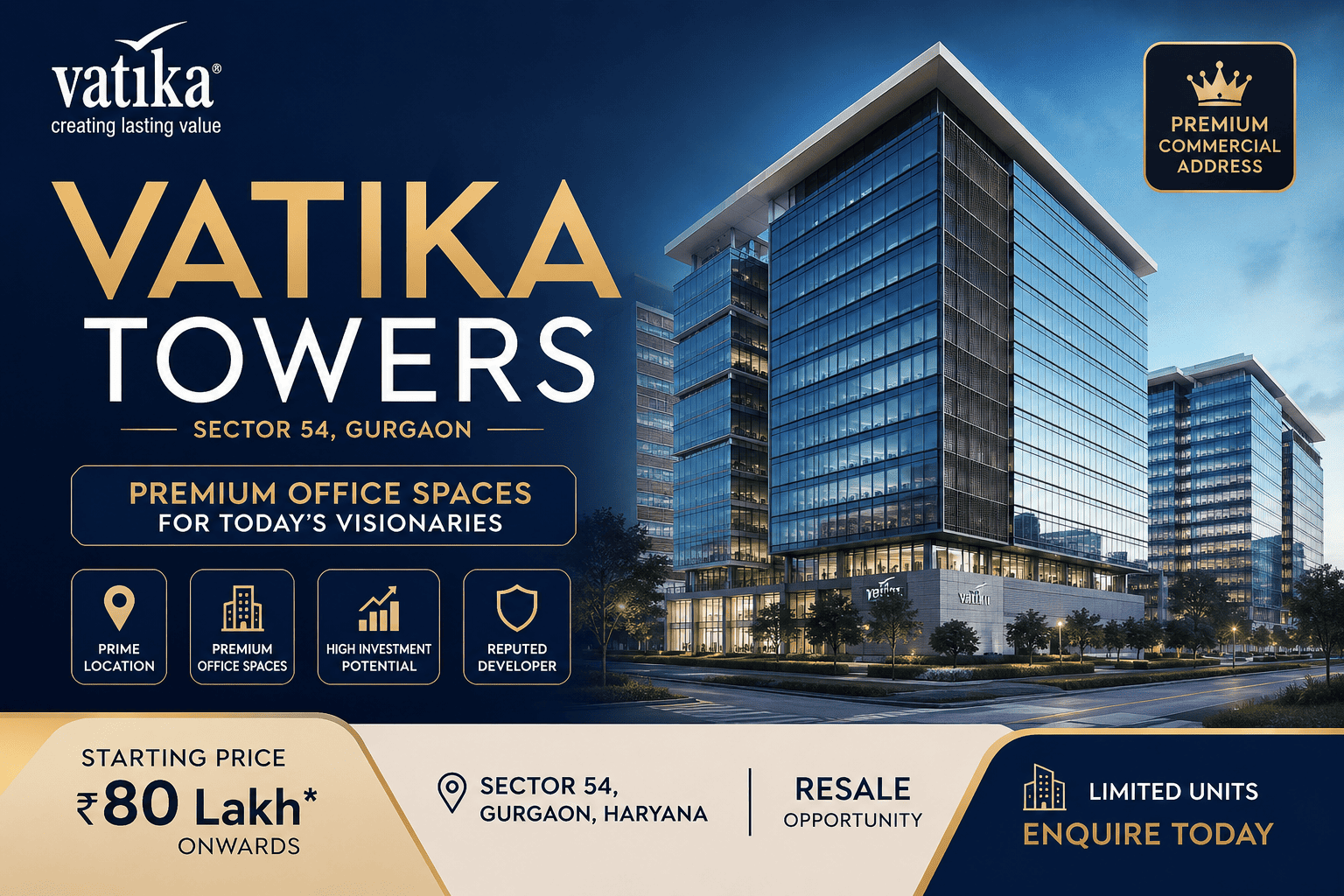 Vatika Towers Sector 54 Gurgaon - Premium Office Space